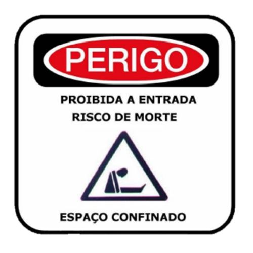 Espaço confinado - Placa de sinalização conforme anexo 1 da NR-33