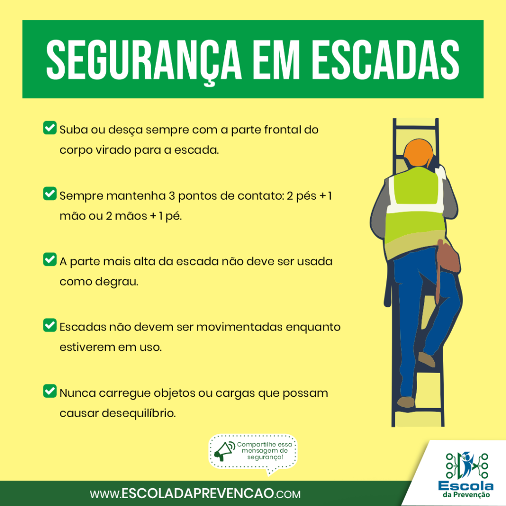 Dicas de trabalho seguro em escada portátil