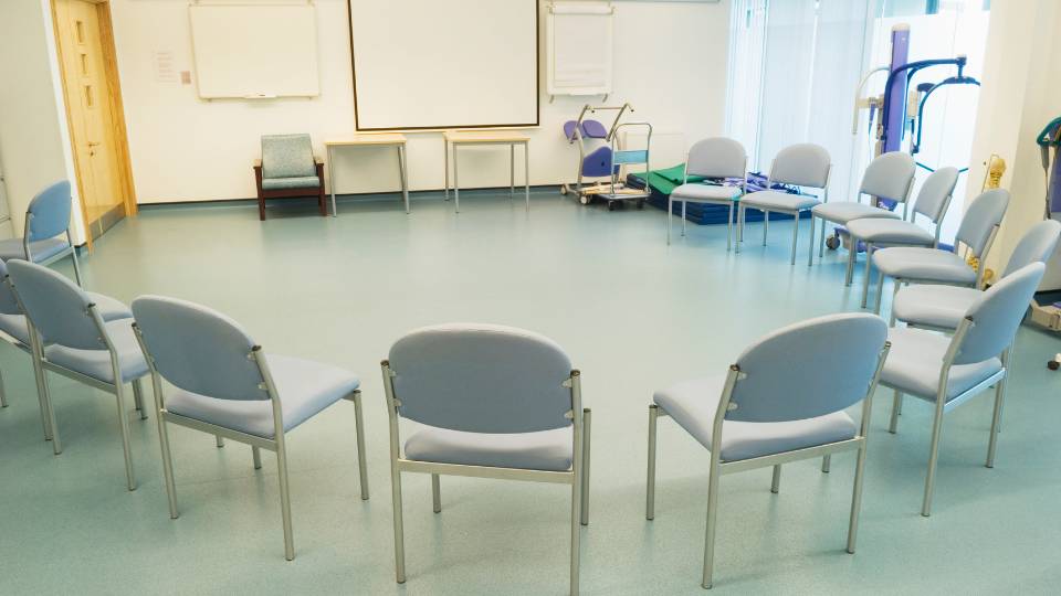 Sala de treinamentos em unidade hospitalar