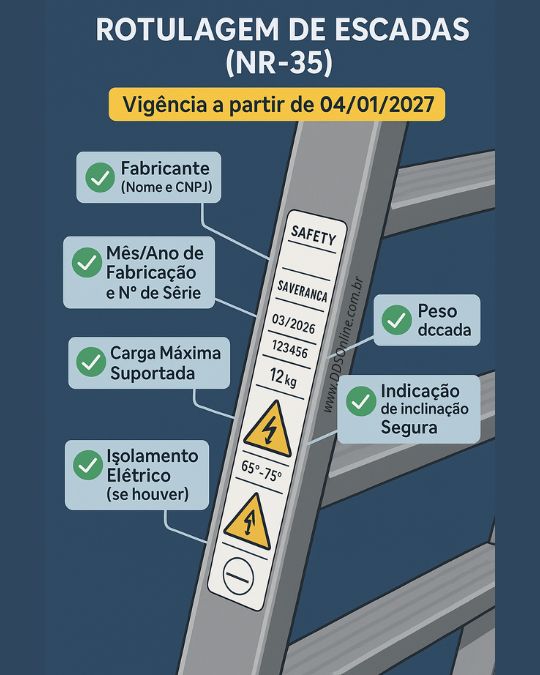 Rotulagem de escadas portáteis